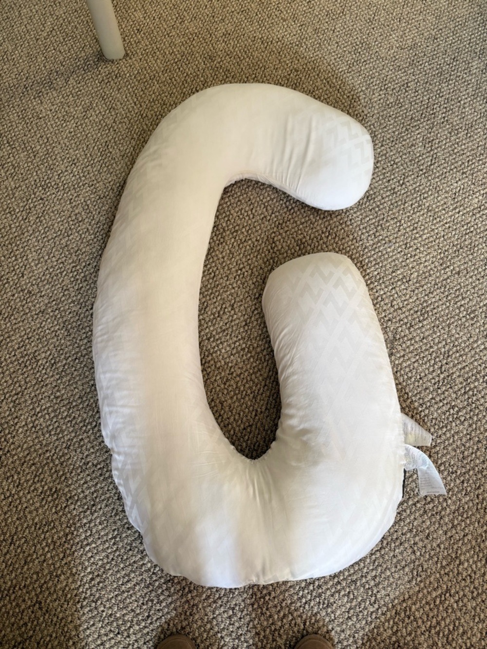 Malouf White C-Shaped Support Pillow